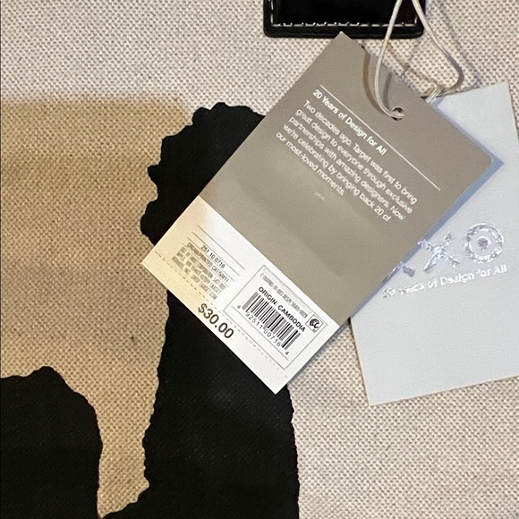 Chic Canvas Tote with Cat Print - Cream and Black - Picture 4 of 10